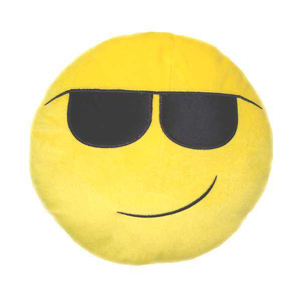Soft Smiley Emoticon Yellow Round Cushion Pillow Stuffed Plush Toy Doll (Smart)